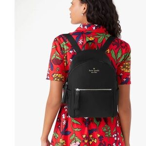 kate spade Black Nylon Mini Backpack with Gold Logo